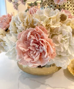 Inspire Me! Home Decor 28" Snow Sprinkled Peony Stem Pink 16 Inspire Me! Home Decor 28