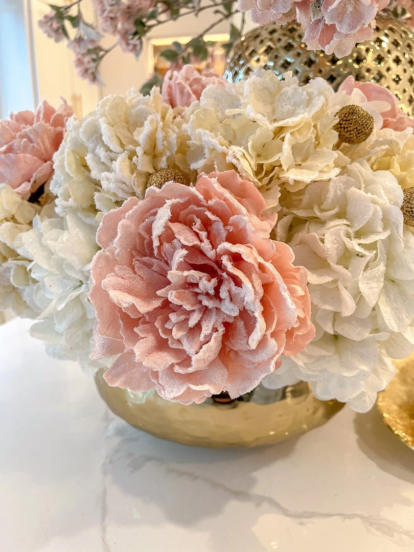 Inspire Me! Home Decor 28" Snow Sprinkled Peony Stem Pink 9 Inspire Me! Home Decor 28" Snow Sprinkled Peony Stem Pink