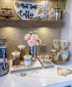 Inspire Me! Home Decor White Marble Tray W/ Gold Textured Edge (2 Size) 19 Inspire Me! Home Decor White Marble Tray W/ Gold Textured Edge (2 Size)