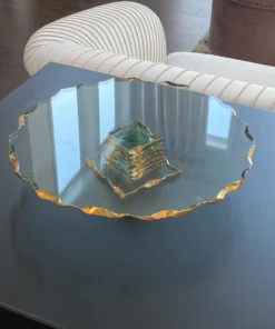 Inspire Me! Home Decor Stacked Glass Cake Stand With Textured Gold Rim (2 Sizes ) 25 Inspire Me! Home Decor Stacked Glass Cake Stand With Textured Gold Rim (2 Sizes )