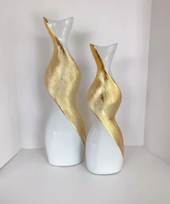 Inspire Me! Home Decor Gold And White Twisted Vase (2 Sizes) 29 Inspire Me! Home Decor Gold And White Twisted Vase (2 Sizes)