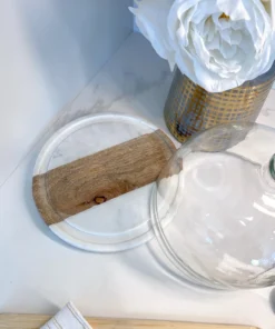 Inspire Me! Home Decor Glass Dome With Wood And Marble Base