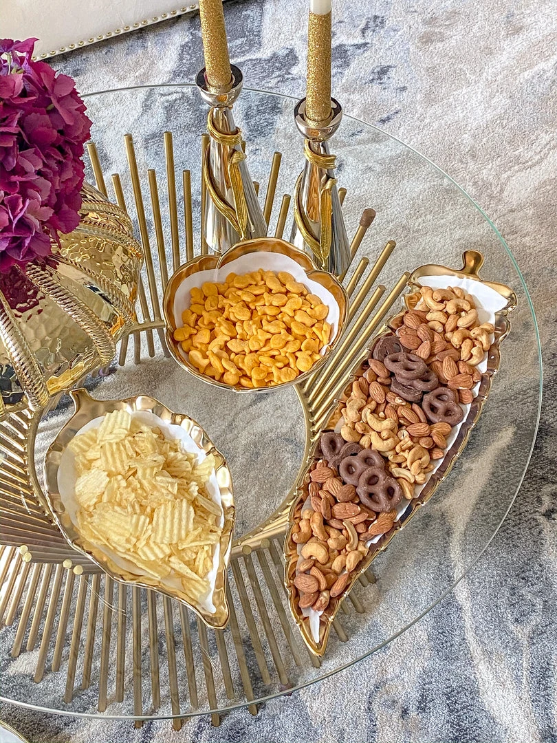 Inspire Me! Home Decor Porcelain Leaf Bowl With Gold Edge 6 Inspire Me! Home Decor Porcelain Leaf Bowl With Gold Edge