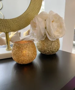 Inspire Me! Home Decor Gold Jeweled Votive (2 Sizes)