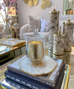 Inspire Me! Home Decor Metallic Gold And Silver Paloma Flower Scented Candle 10 Inspire Me! Home Decor Metallic Gold And Silver Paloma Flower Scented Candle