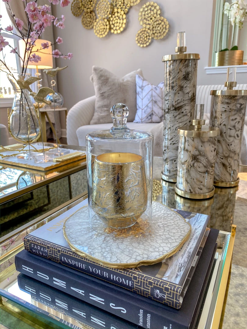 Inspire Me! Home Decor Metallic Gold And Silver Paloma Flower Scented Candle 6 Inspire Me! Home Decor Metallic Gold And Silver Paloma Flower Scented Candle