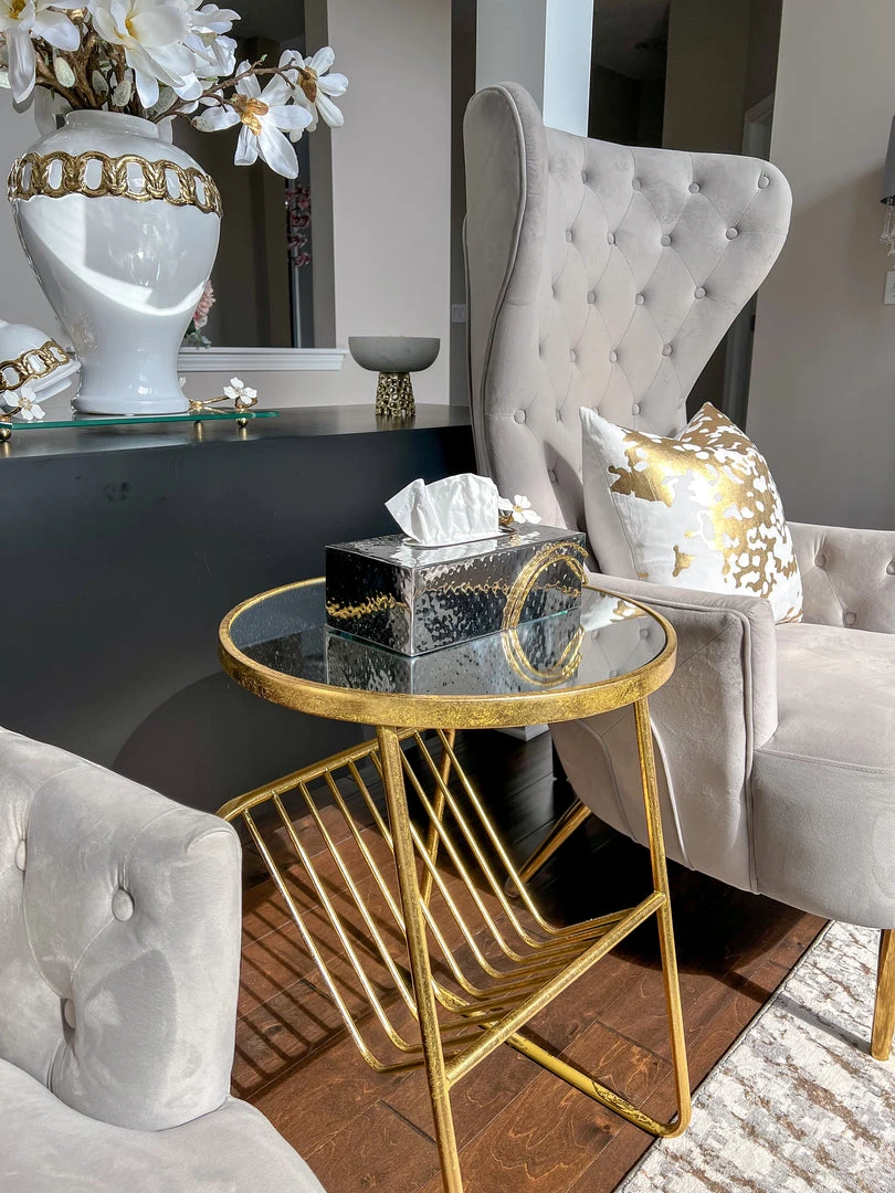 Inspire Me! Home Decor Silver Tissue Box Cover With White Jeweled Flower Details 7 Inspire Me! Home Decor Silver Tissue Box Cover With White Jeweled Flower Details