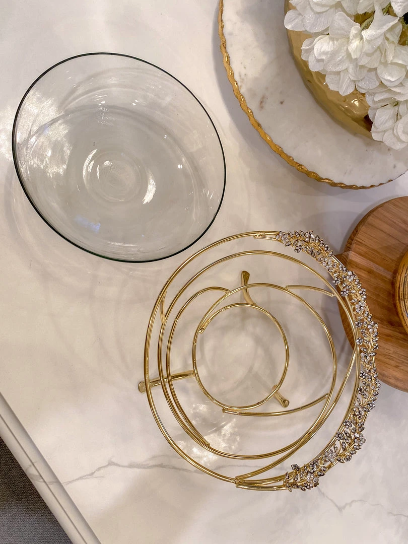 Inspire Me! Home Decor Jeweled Edge Bowl With Glass Insert (2 Colors) 6 Inspire Me! Home Decor Jeweled Edge Bowl With Glass Insert (2 Colors)