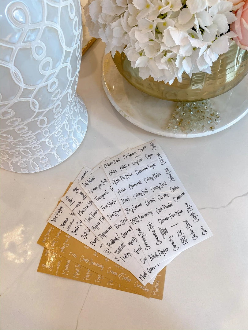 Inspire Me! Home Decor KITCHEN Black And White Script Spice Labels 3 Inspire Me! Home Decor KITCHEN Black And White Script Spice Labels