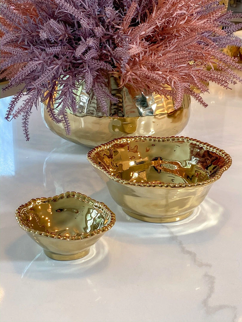 Inspire Me! Home Decor Gold Wavy Beaded Bowls (2 Sizes) 10 Inspire Me! Home Decor Gold Wavy Beaded Bowls (2 Sizes)
