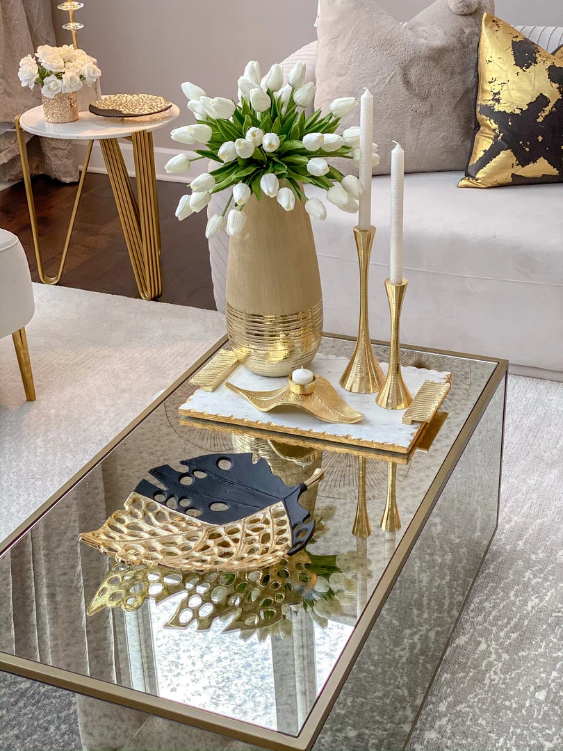 Inspire Me! Home Decor Gold Leaf Tea Light Holder 4 Inspire Me! Home Decor Gold Leaf Tea Light Holder