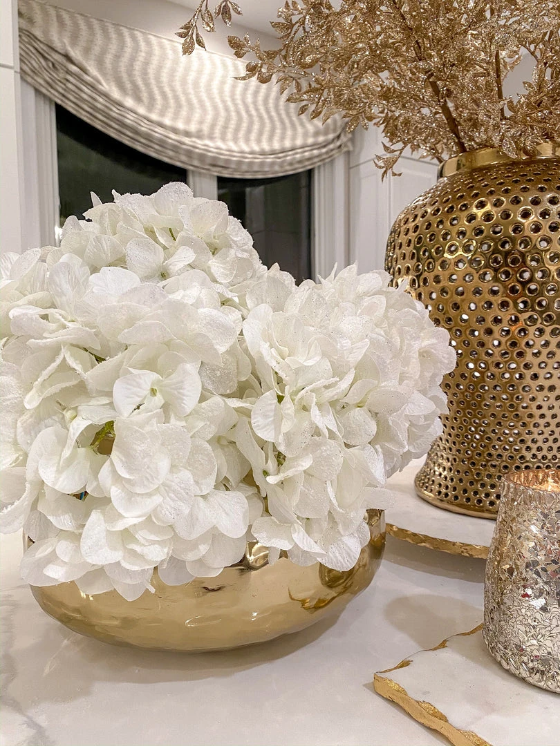 Inspire Me! Home Decor Snowy White Hydrangea Stem Floral Stems 3 Inspire Me! Home Decor Snowy White Hydrangea Stem Floral Stems