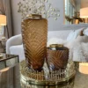 Inspire Me! Home Decor Amber Textured Vase With Gold Rim (2 Sizes) 2 Inspire Me! Home Decor Amber Textured Vase With Gold Rim (2 Sizes)