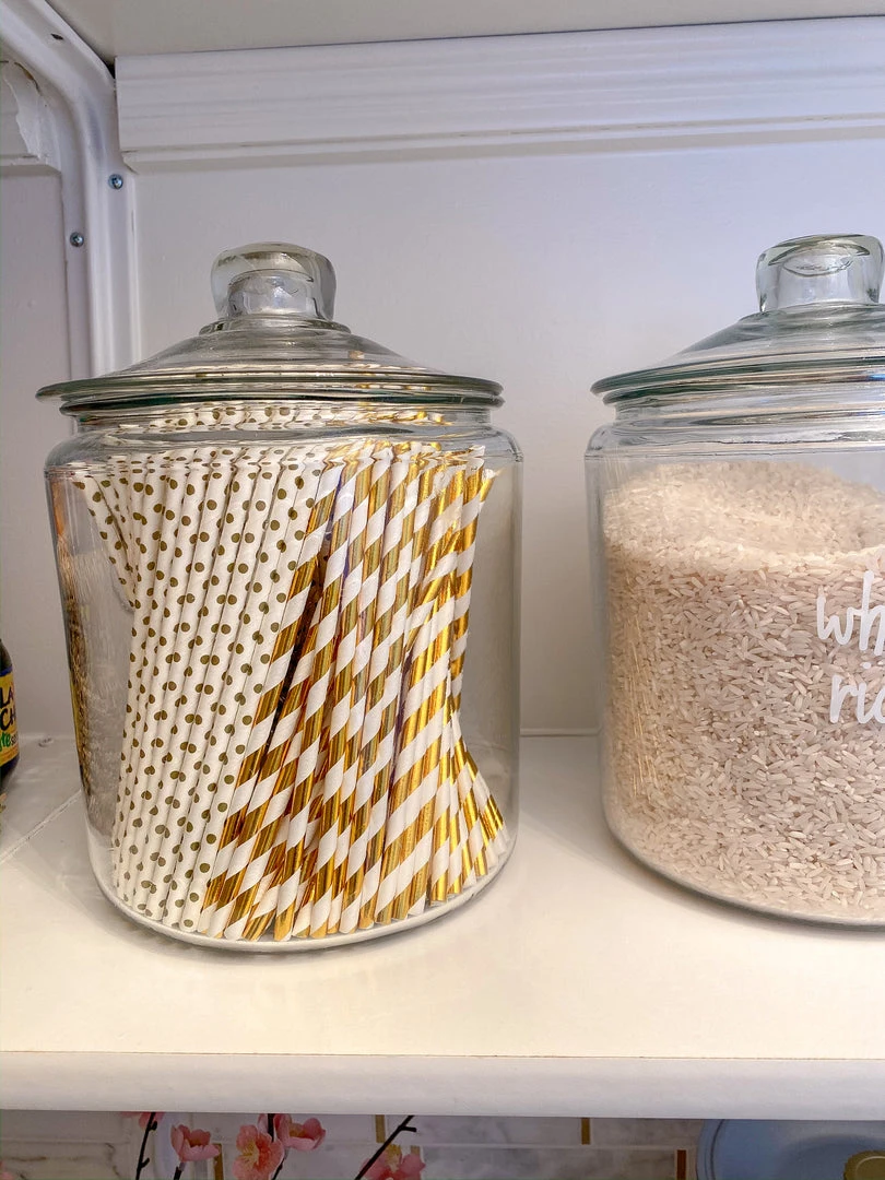 Inspire Me! Home Decor Gold Paper Straws ( 2 Patterns Available ) 4 Inspire Me! Home Decor Gold Paper Straws ( 2 Patterns Available )