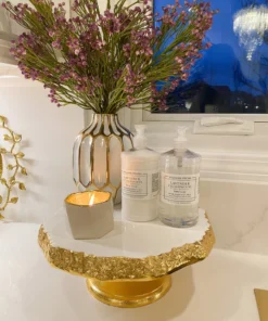 Inspire Me! Home Decor White Enameled Cake Stand With Metallic Edge (2 Colors) KITCHEN 13 Inspire Me! Home Decor White Enameled Cake Stand With Metallic Edge (2 Colors) KITCHEN