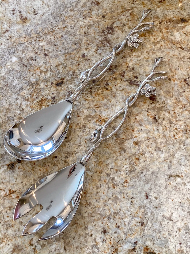 Inspire Me! Home Decor KITCHEN Crystal Detailed Leaf Server Set 6 Inspire Me! Home Decor KITCHEN Crystal Detailed Leaf Server Set