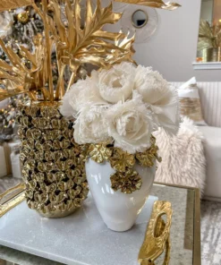 Inspire Me! Home Decor Gold Cascading Floral And White Vase 15 Inspire Me! Home Decor Gold Cascading Floral And White Vase