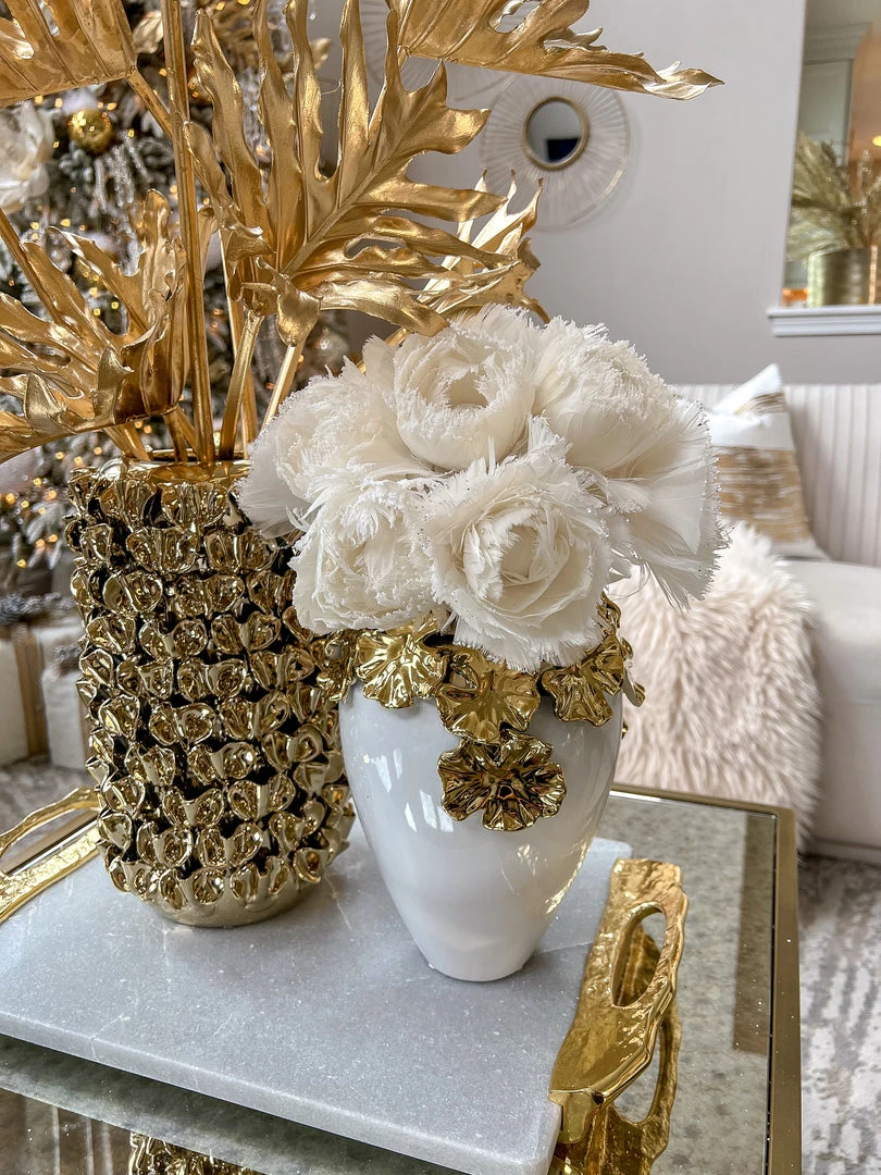 Inspire Me! Home Decor Gold Cascading Floral And White Vase 7 Inspire Me! Home Decor Gold Cascading Floral And White Vase