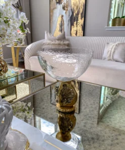 Inspire Me! Home Decor Gold Geode Base Pedestal Bowl