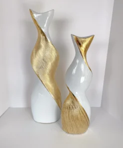 Inspire Me! Home Decor Gold And White Twisted Vase (2 Sizes) 24 Inspire Me! Home Decor Gold And White Twisted Vase (2 Sizes)