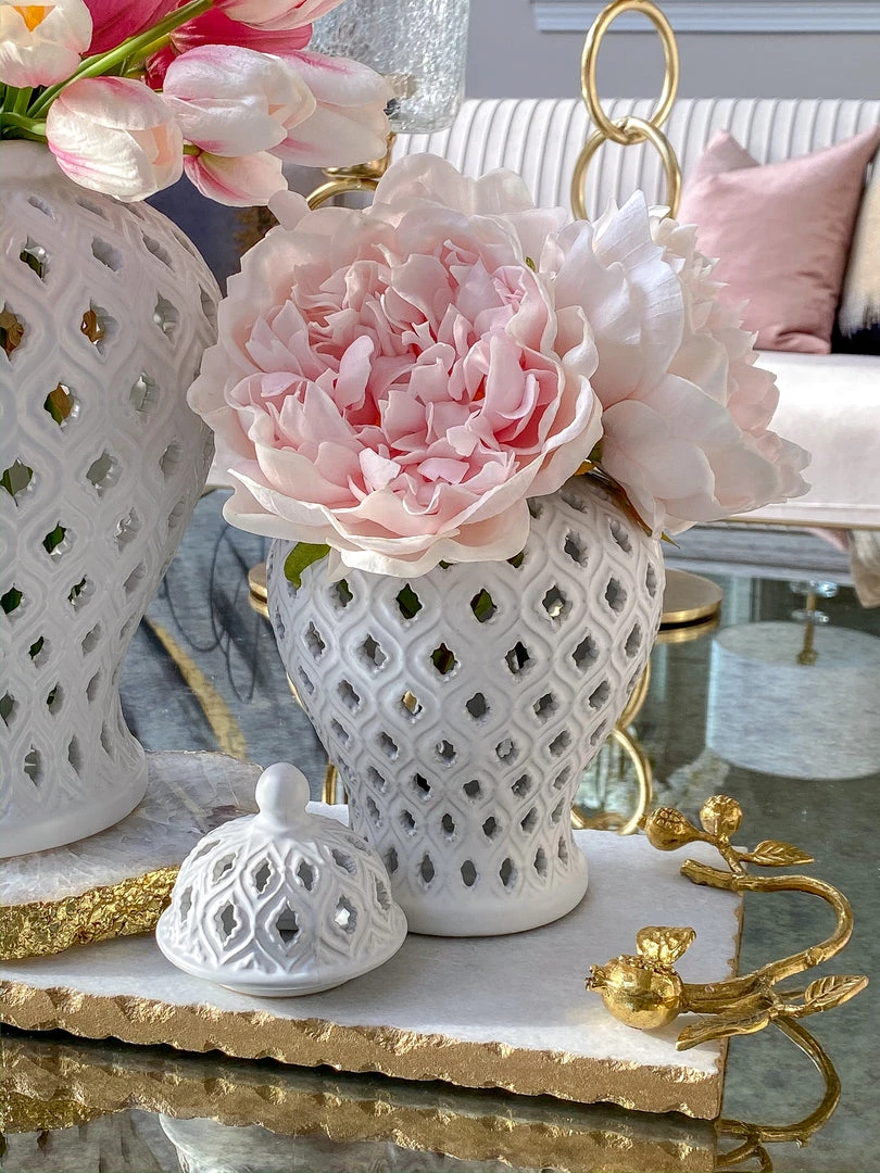 Inspire Me! Home Decor Extra Mini/Miniature White Ginger Jar 3 Inspire Me! Home Decor Extra Mini/Miniature White Ginger Jar