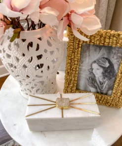 Inspire Me! Home Decor Marble Decorative Box With Gold Agate Handle 9 Inspire Me! Home Decor Marble Decorative Box With Gold Agate Handle