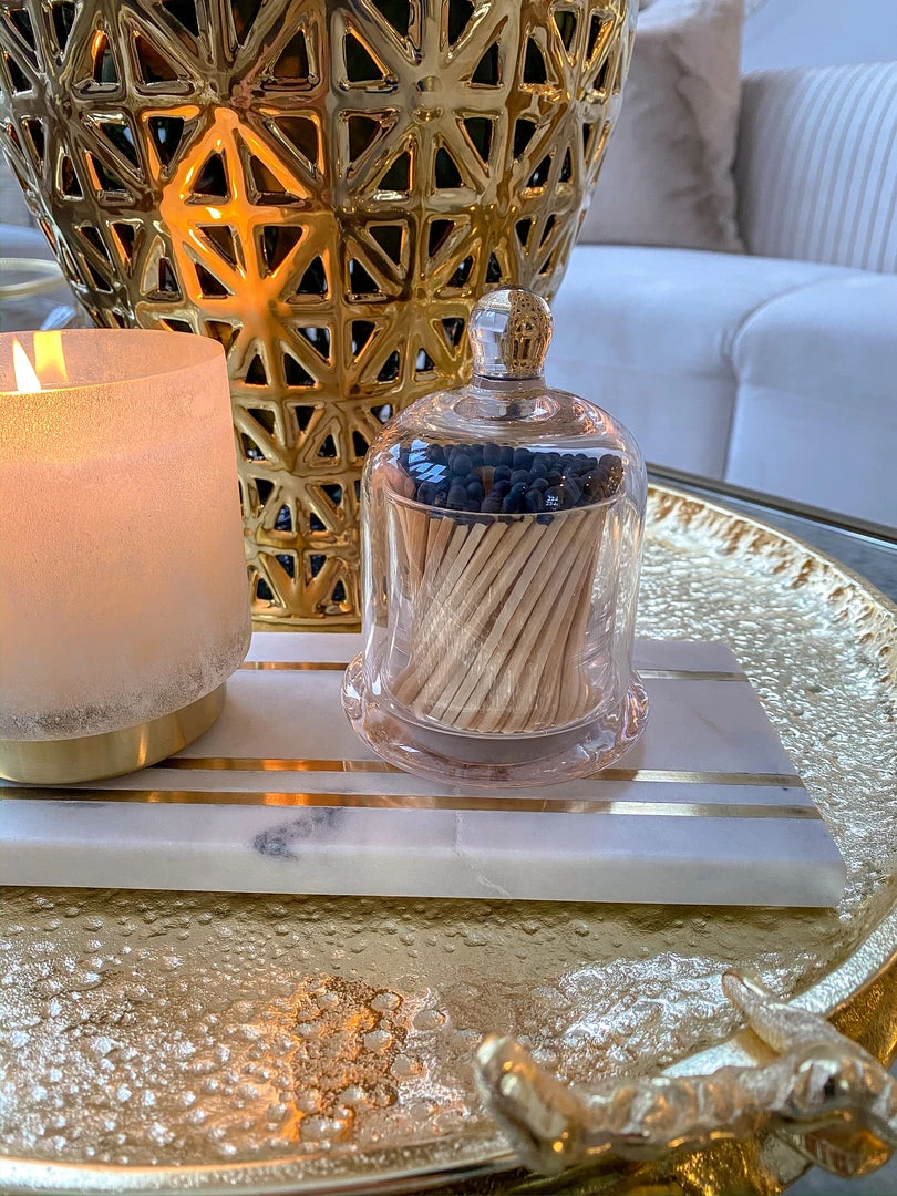 Inspire Me! Home Decor Glass Cloche With Black Tip Matches 5 Inspire Me! Home Decor Glass Cloche With Black Tip Matches