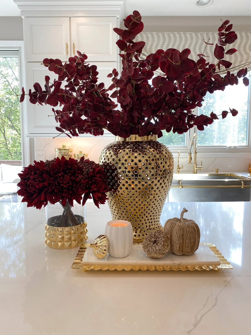 Inspire Me! Home Decor Long Marble Tray With Metal Ripple Edge (2 Colors) 5 Inspire Me! Home Decor Long Marble Tray With Metal Ripple Edge (2 Colors)