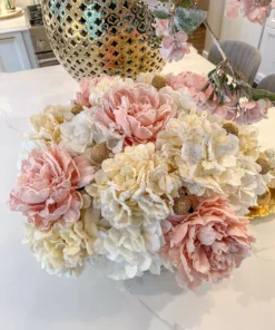 Inspire Me! Home Decor 28" Snow Sprinkled Peony Stem Pink 12 Inspire Me! Home Decor 28