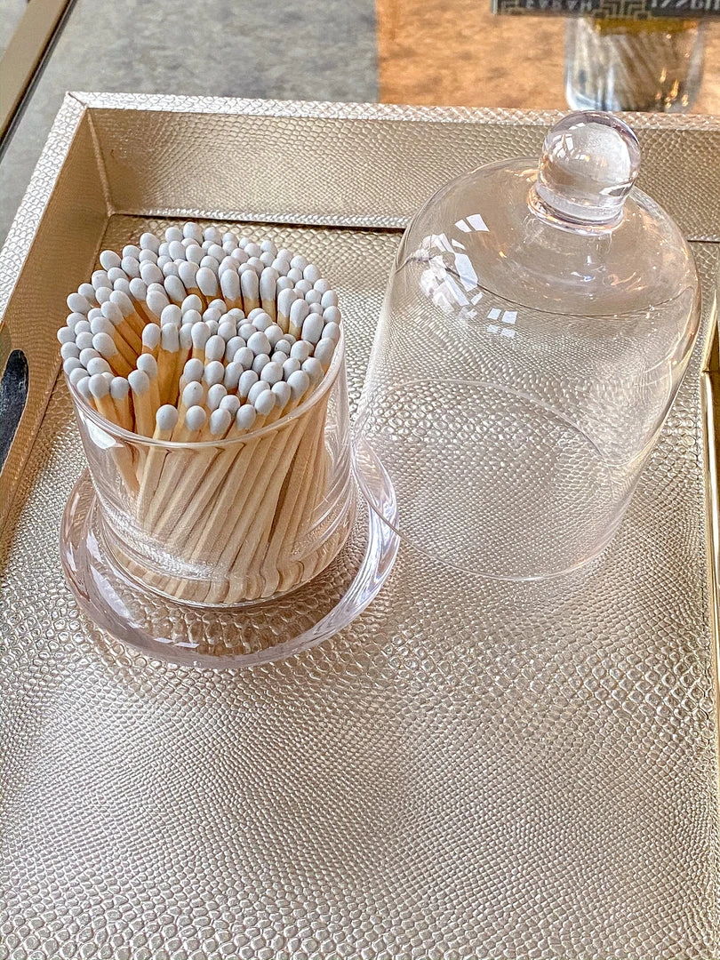 Inspire Me! Home Decor Glass Cloche With White Tip Matches 6 Inspire Me! Home Decor Glass Cloche With White Tip Matches