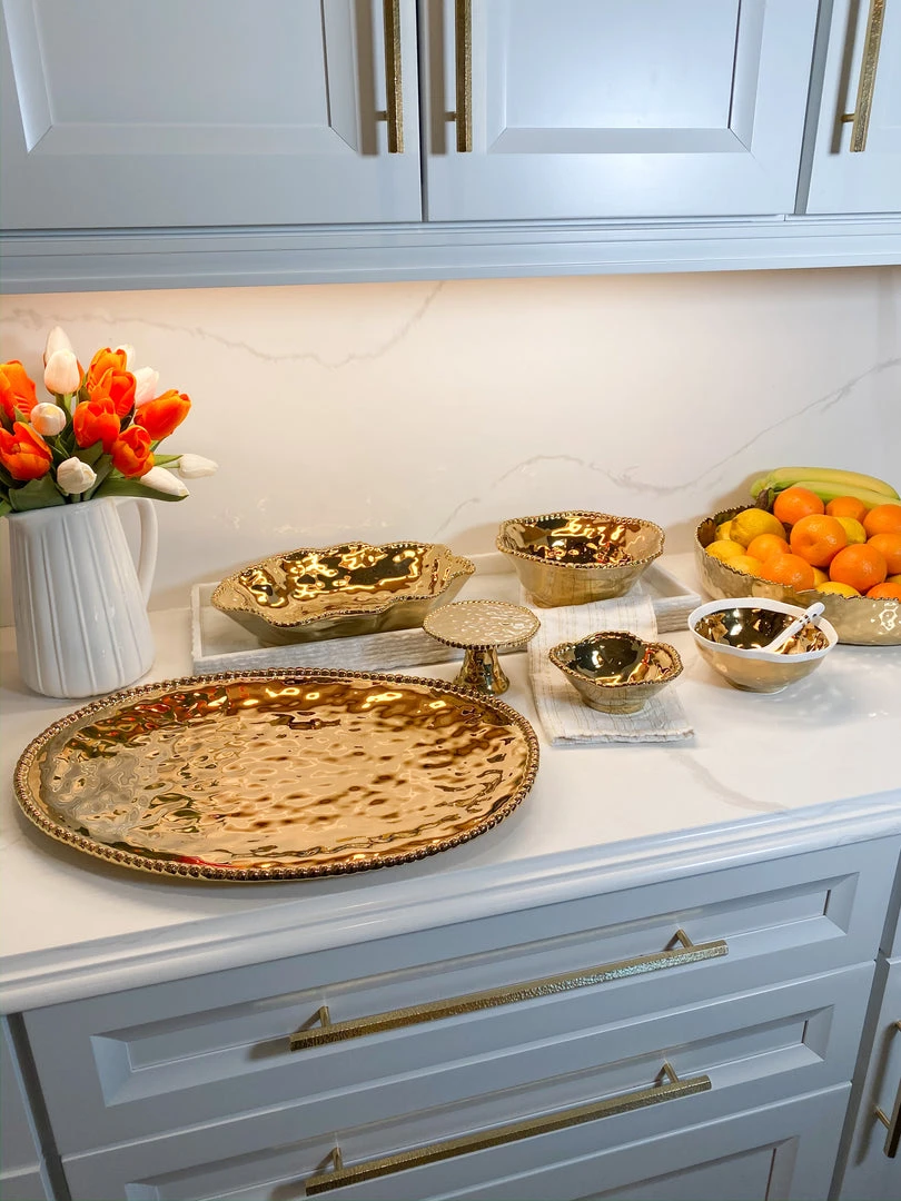 Inspire Me! Home Decor Gold Wavy Beaded Bowls (2 Sizes) 4 Inspire Me! Home Decor Gold Wavy Beaded Bowls (2 Sizes)