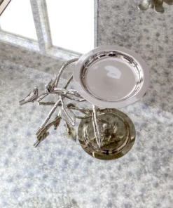 Inspire Me! Home Decor Silver Candle Holder With Leaf Branch Design