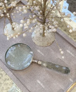 Inspire Me! Home Decor Large Silver Magnifying Glass With Textured Glass Handle