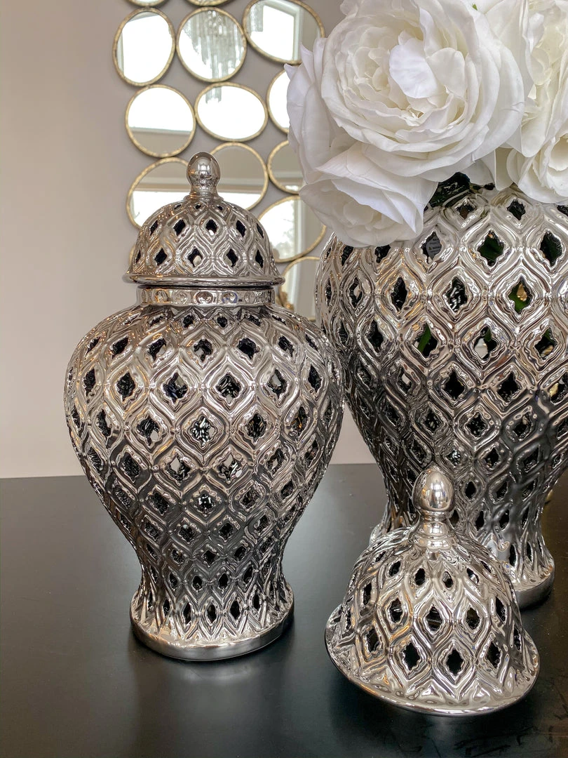 Inspire Me! Home Decor Small Silver Ginger Jar 3 Inspire Me! Home Decor Small Silver Ginger Jar