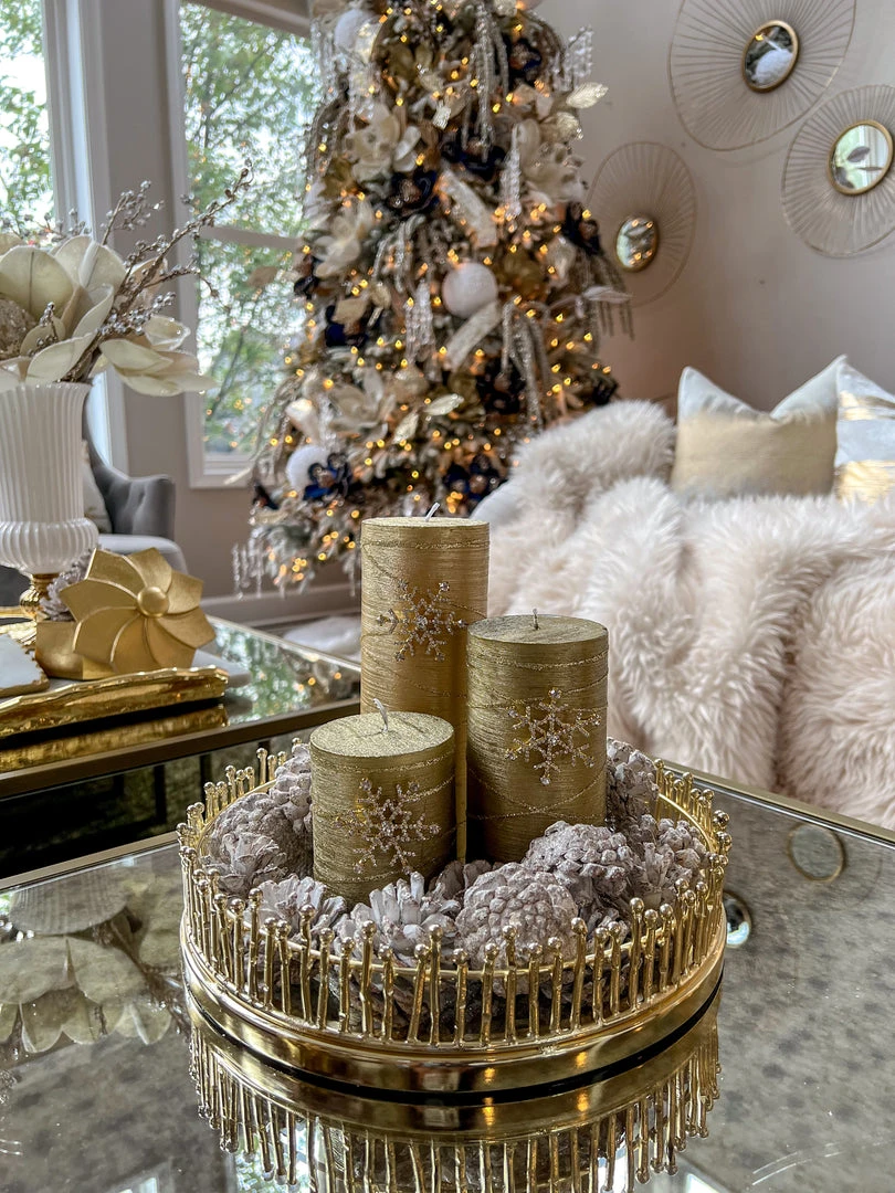 Inspire Me! Home Decor Golden Swirl Candle (3 Sizes) 5 Inspire Me! Home Decor Golden Swirl Candle (3 Sizes)