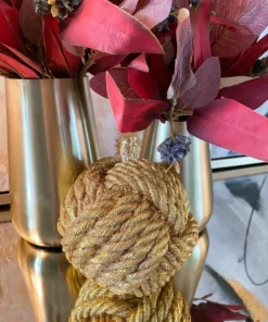 Inspire Me! Home Decor Gold Shimmer Resin Rope Ball (2 Sizes)