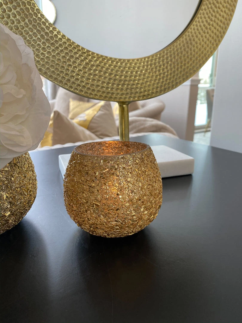 Inspire Me! Home Decor Gold Jeweled Votive (2 Sizes) 5 Inspire Me! Home Decor Gold Jeweled Votive (2 Sizes)