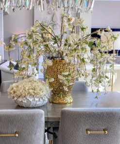 Inspire Me! Home Decor White Floral Ceramic Bowl