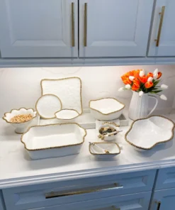 Inspire Me! Home Decor Gold And White Beaded Pedestal Bowl 12 Inspire Me! Home Decor Gold And White Beaded Pedestal Bowl