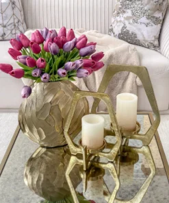 Inspire Me! Home Decor Gold Geometric Candle Holder (2 Sizes)