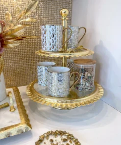 Inspire Me! Home Decor Two Tiered Cake Stand With Ripple Edge (2 Colors)