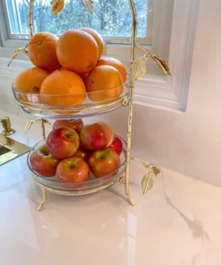 Inspire Me! Home Decor Two-Tiered Gold Leaf Serving Display 13 Inspire Me! Home Decor Two-Tiered Gold Leaf Serving Display
