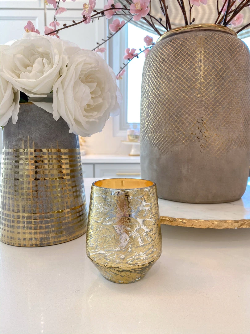 Inspire Me! Home Decor Metallic Gold And Silver Paloma Flower Scented Candle 4 Inspire Me! Home Decor Metallic Gold And Silver Paloma Flower Scented Candle