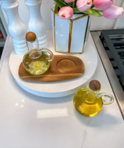 Inspire Me! Home Decor Oil & Vinegar Cruet Set W/ Acacia Tray 6 Inspire Me! Home Decor Oil & Vinegar Cruet Set W/ Acacia Tray