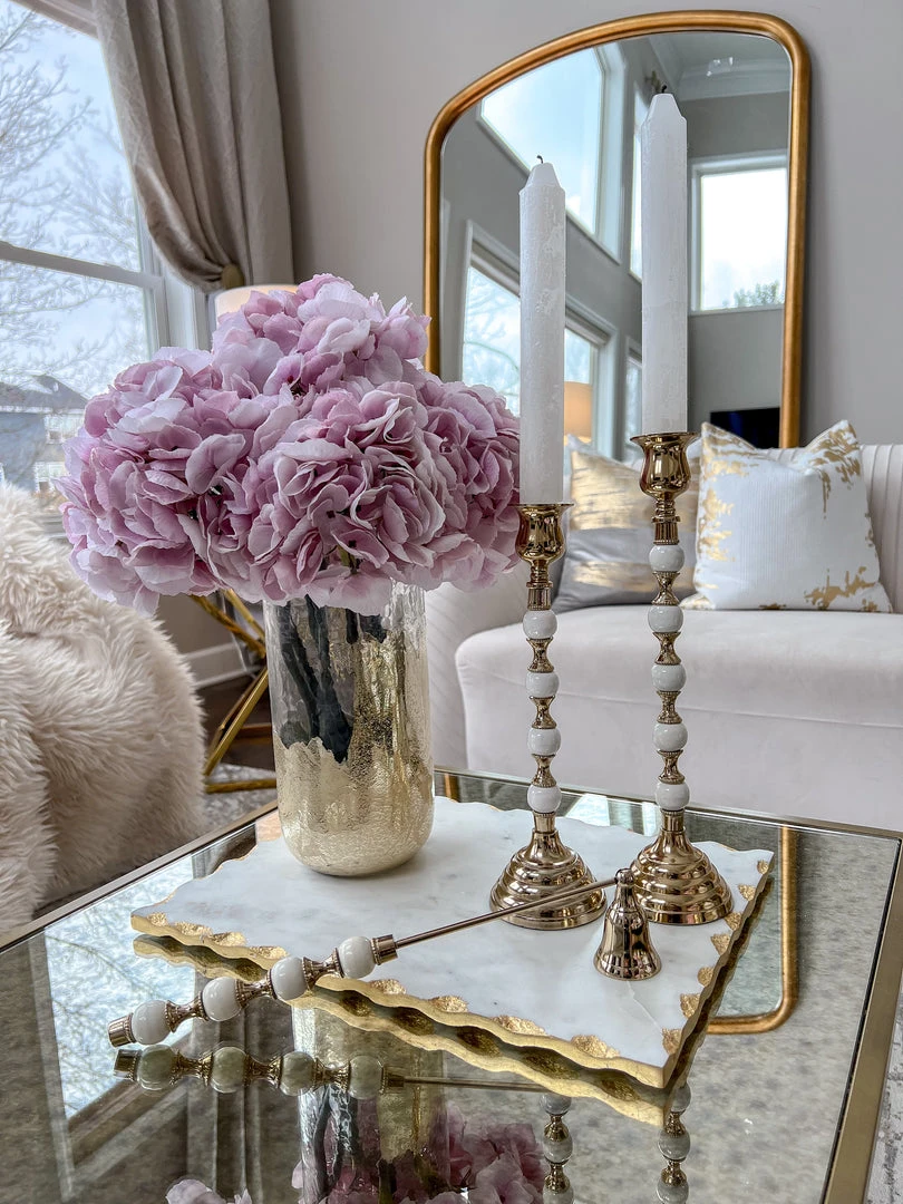 Inspire Me! Home Decor White And Gold Candleholders (2 Sizes) 3 Inspire Me! Home Decor White And Gold Candleholders (2 Sizes)