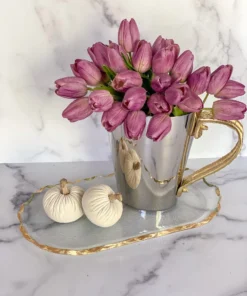 Inspire Me! Home Decor Gold Edge Glass Oval Tray