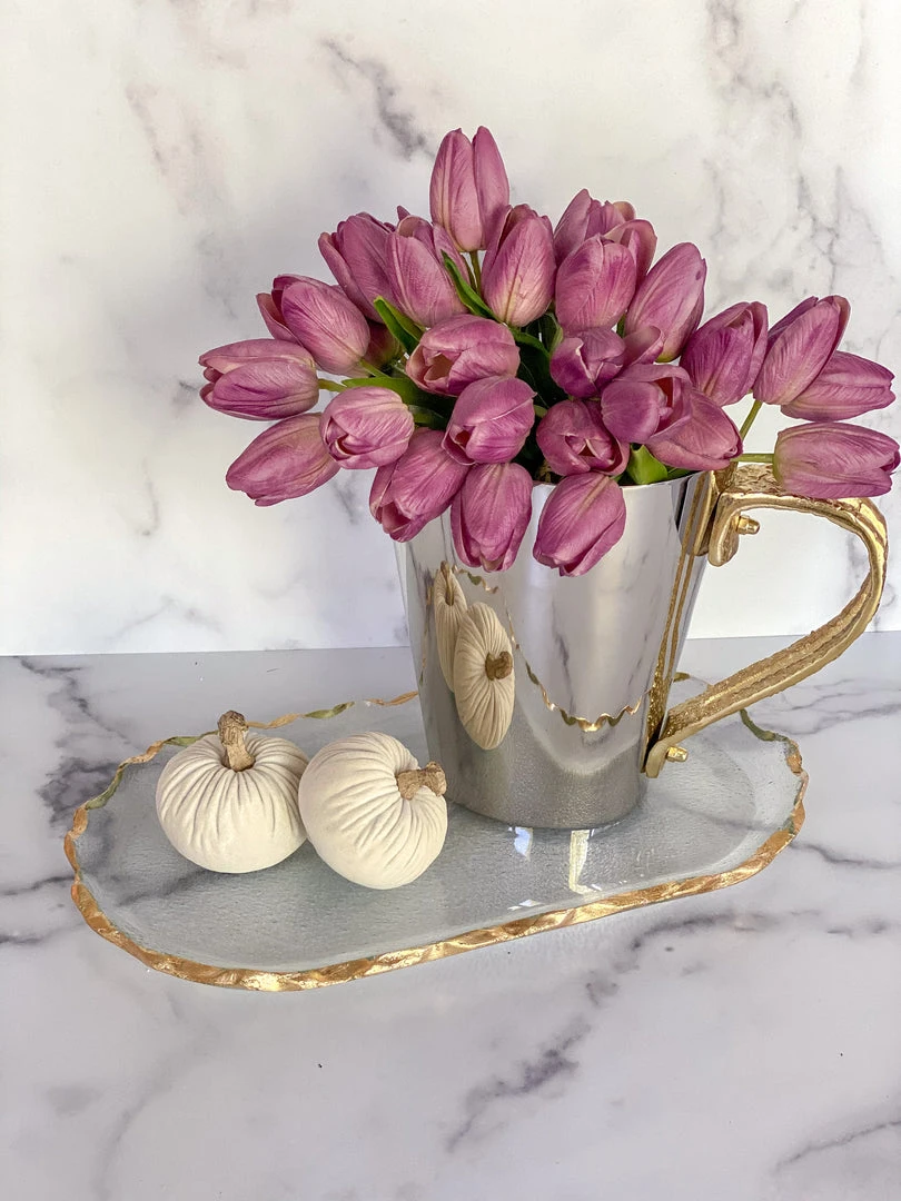 Inspire Me! Home Decor Gold Edge Glass Oval Tray 3 Inspire Me! Home Decor Gold Edge Glass Oval Tray