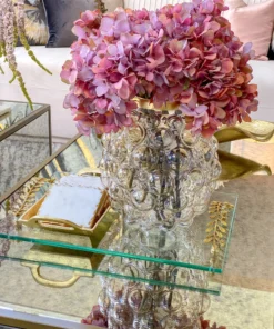 Inspire Me! Home Decor Glass Tray With Gold Metal Vine Handles