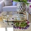 Inspire Me! Home Decor Gold Oval Mirror Tray