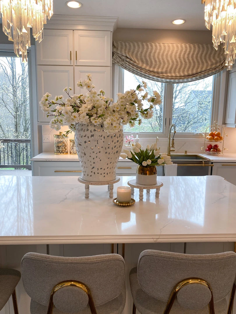 Inspire Me! Home Decor White Leaf Pattern Ginger Jar (2 Sizes) 8 Inspire Me! Home Decor White Leaf Pattern Ginger Jar (2 Sizes)